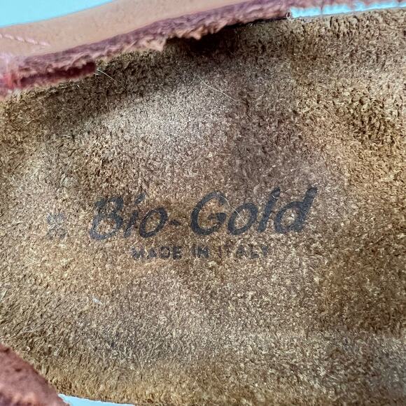 Bio-Gold Colorful Pastel Cross Strap Leather Slip On Sandals Womens Size 7.5 - Picture 10 of 13